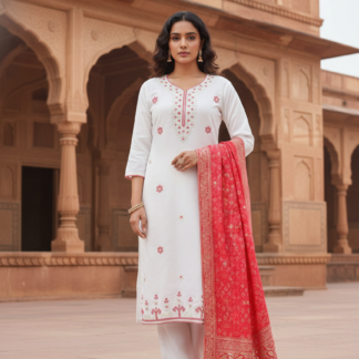 Banarasi Dupatta & Embroidery Suit Set