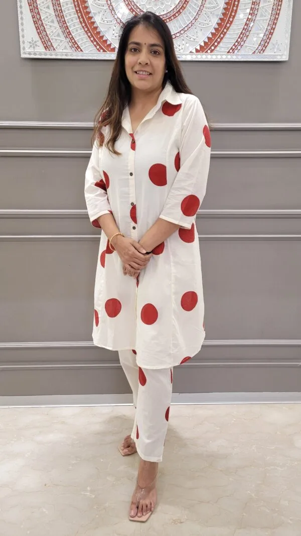 cotton collar neck kurti set for women