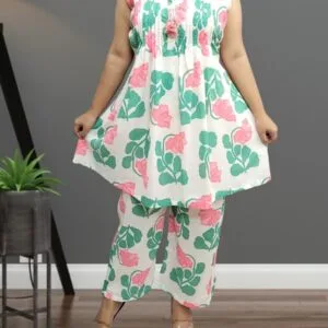Mirror Work Cotton Co-ord Set for Women