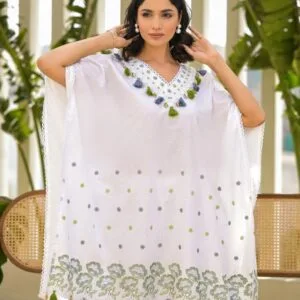Women Cotton Kaftan Delicate Chikankari