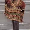 Women Crepe Kaftan Set with Stunning Stone