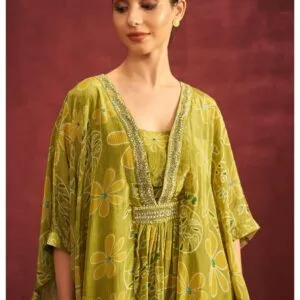Crepe Fabric Poncho Style Fusion Wear