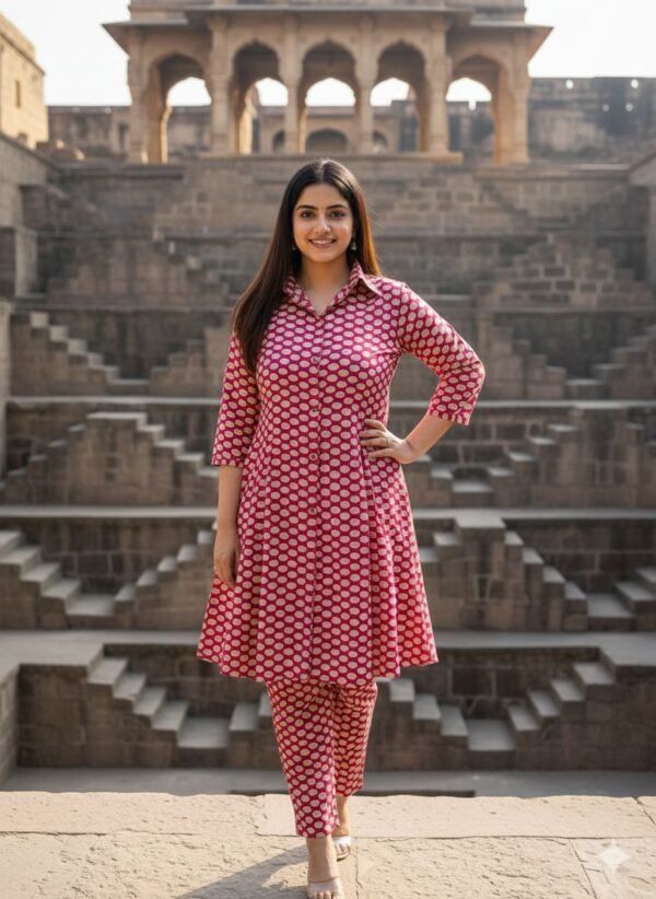 Trendy Stylish Umbrella Cut Cotton Co-ord Set for Women