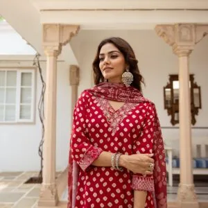 Modal Muslin Suit with Beads
