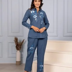 Cotton Flex Embroidered Co-Ord Set