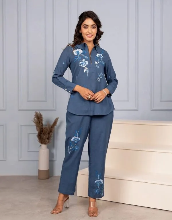 Cotton Flex Embroidered Co-Ord Set