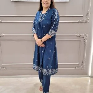 Rayon Mirror Work Kurti Set for Women