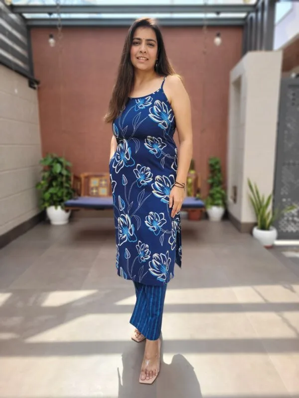 Sleeveless Cotton 2PC Set with Noodle Straps