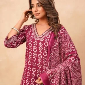 Pure Cotton V-Neck 3PC Set