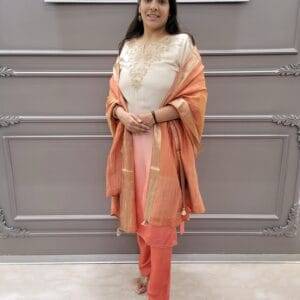 Ombre Suit Set with Handwork