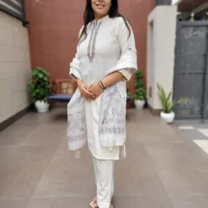 Cotton Flex 3PC Set with Embroidered Yoke