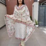 Linen Slub 3PC Set with Ikkat Print