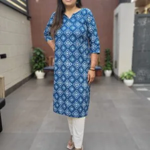 Pure Cotton Kurta with Kantha Stitch