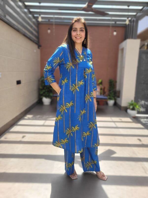 Cotton 2PC Set with A-Line Kurta