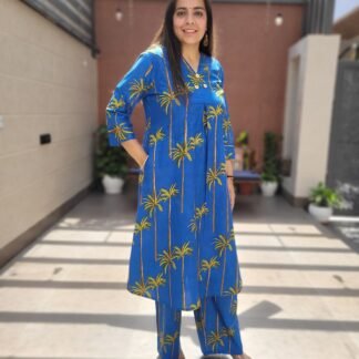 Cotton 2PC Set with A-Line Kurta