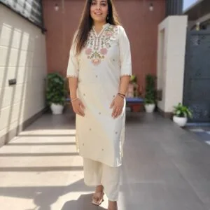 Embroidered Cotton Kurta for Daily Wear