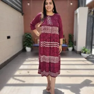 Rayon Crush Midi Gown