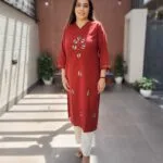 Cotton Kurta with Applique & Handwork