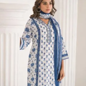 Short Cotton Kurta 3PC Set with Mirror