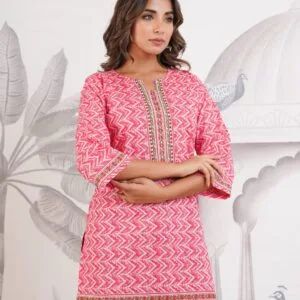 Stylish Sequin Work Cotton Tunic