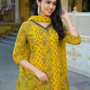 Cotton Anarkali 3PC Set