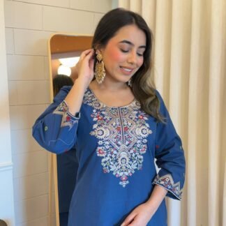 Cotton Co-ord Set with Zari