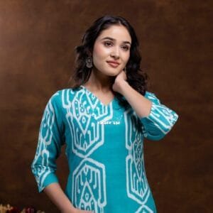 A-Line Co-ord Set in Cotton Handwork