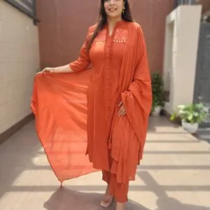 Stylish Cotton 3PC Set with Pintucks