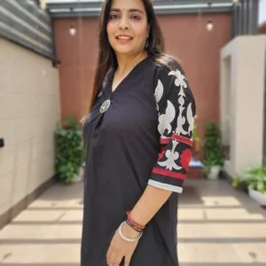 Cotton Slub 2PC with Embroidered Sleeves