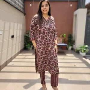 V-Neck Cotton 2PC Set