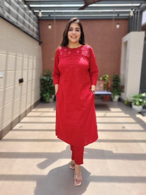 Stylish Cotton 2PC Set with Beads