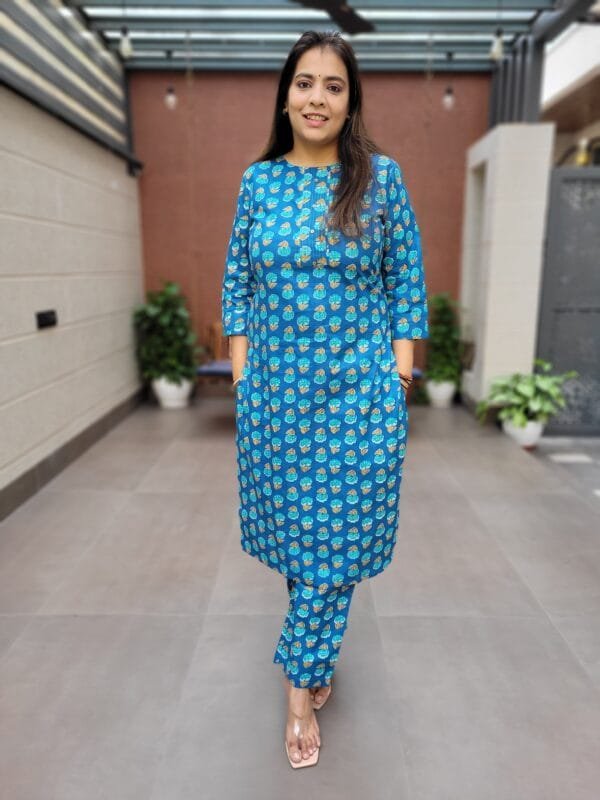 Cotton Palazzo Set with Zari Work