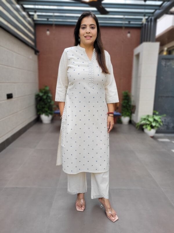 Embroidered Cotton Flex Palazzo Set