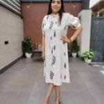 Cotton Flex Middi Gown with Belt