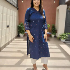 Stylish Ikkat Print Cotton Kurta