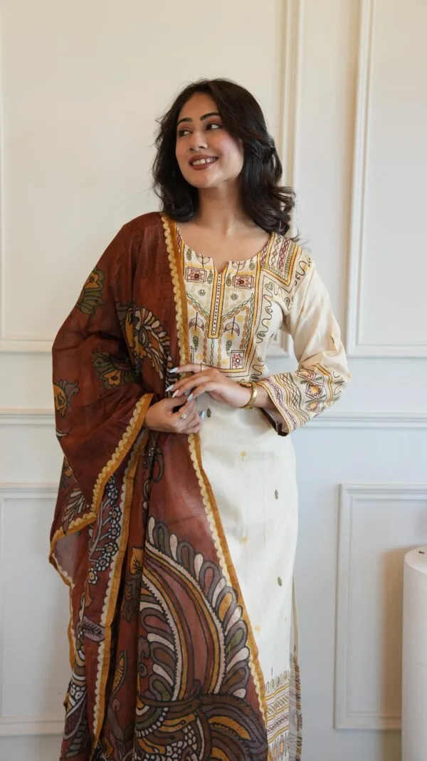 Kalamkari Linen Flex 3PC Set with Handwork