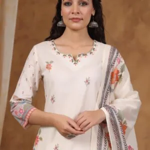 Cotton Suit with Graphic Print