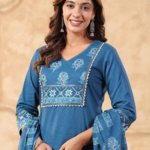 Cotton 3PC Set with Crochet Detailing