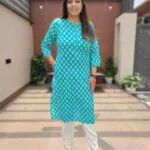 Cotton Kurta with Kantha and Sequins