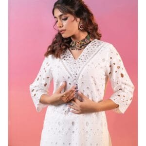 Chikankari Co-ord Set with Mirror
