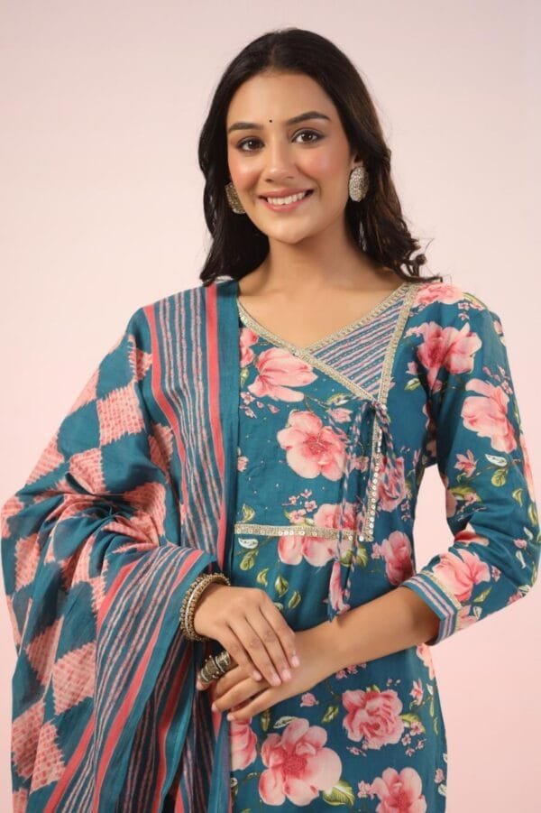 Cotton 3PC Angrakha Cut with Zari Work