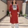 Cotton Slub Kurta with Handwork