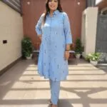 Princess Cut Cotton 2PC Set with Collar