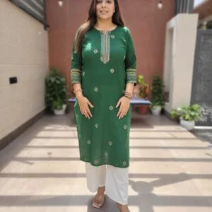 Cotton Slub Stylish Kurta with Embroidery