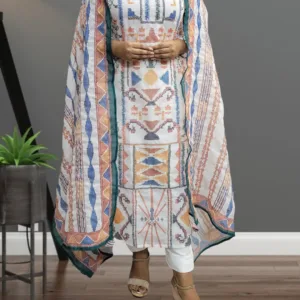 Linen 3PC Set with Heavy Kantha Work