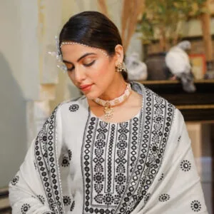 Pure Cotton 3PC Suit with Heavy Embroidery