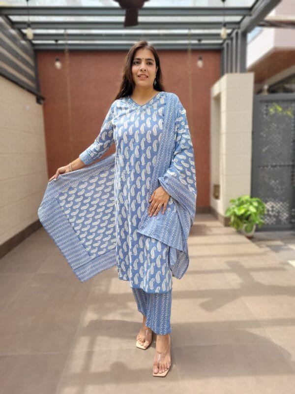 Stylish Cotton 3PC Set with Handwork