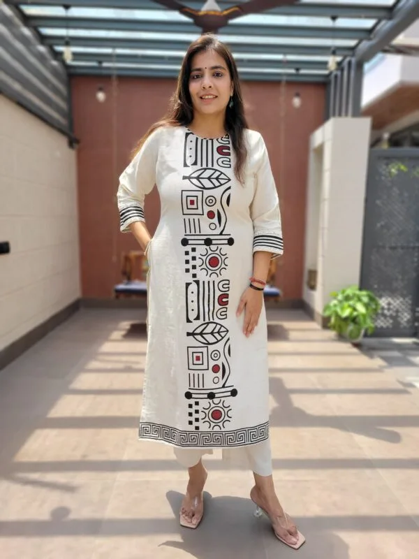 Arabic Print Cotton Kurta