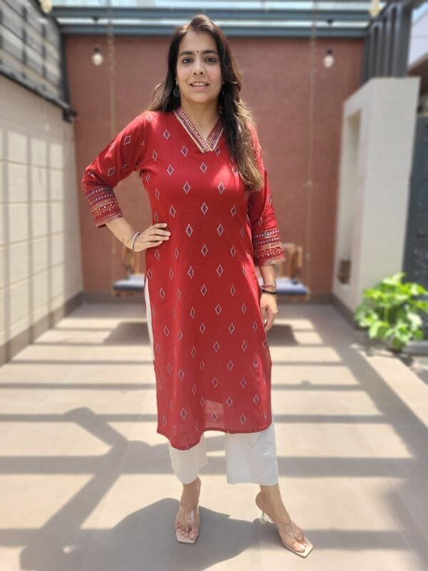 Pure Cotton Embroidered Kurti
