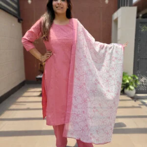 Heavy Chikankari Work Cotton 3PC Set